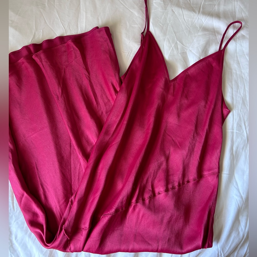 Anthropologie Fuchsia Slip Dress *Flawed*